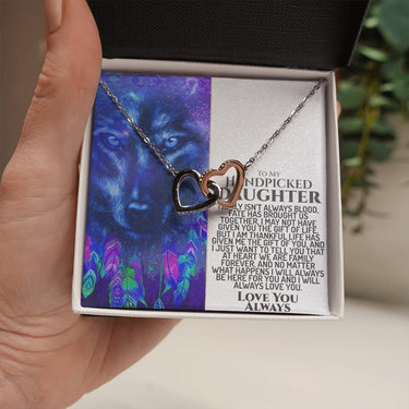 Handpicked Daughter (Wolf) Interlocking Hearts Necklace - Love You This Much